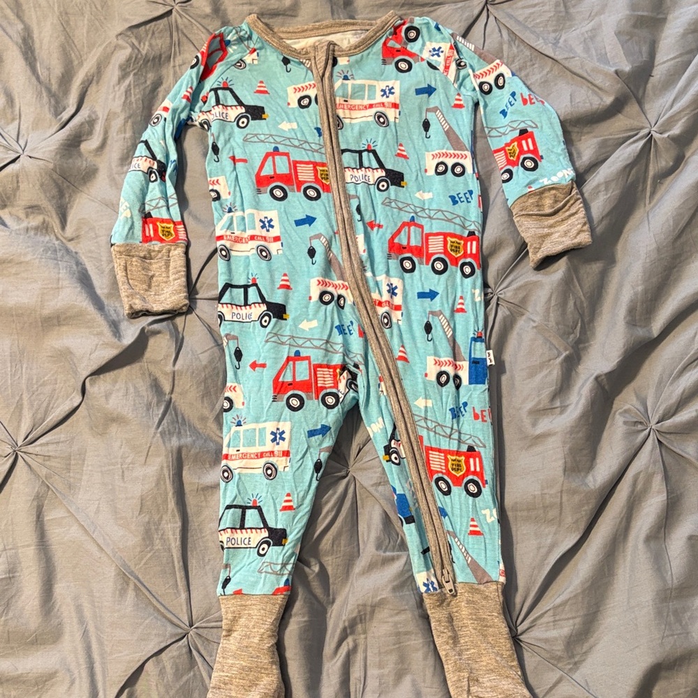 Little Sleepies Emergency Vehicle Print zippy one piece pajamas 3-6M